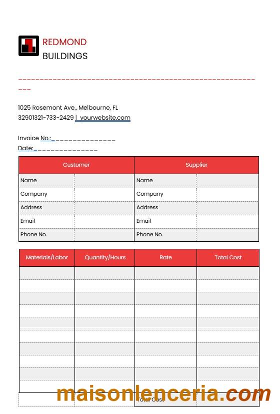 Edytowalny szablon faktury budowlanej w formatach Word i PDF